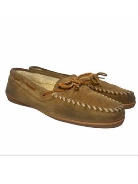 MINNETONKA Cinnamon Suede Hard Sole Moccasins